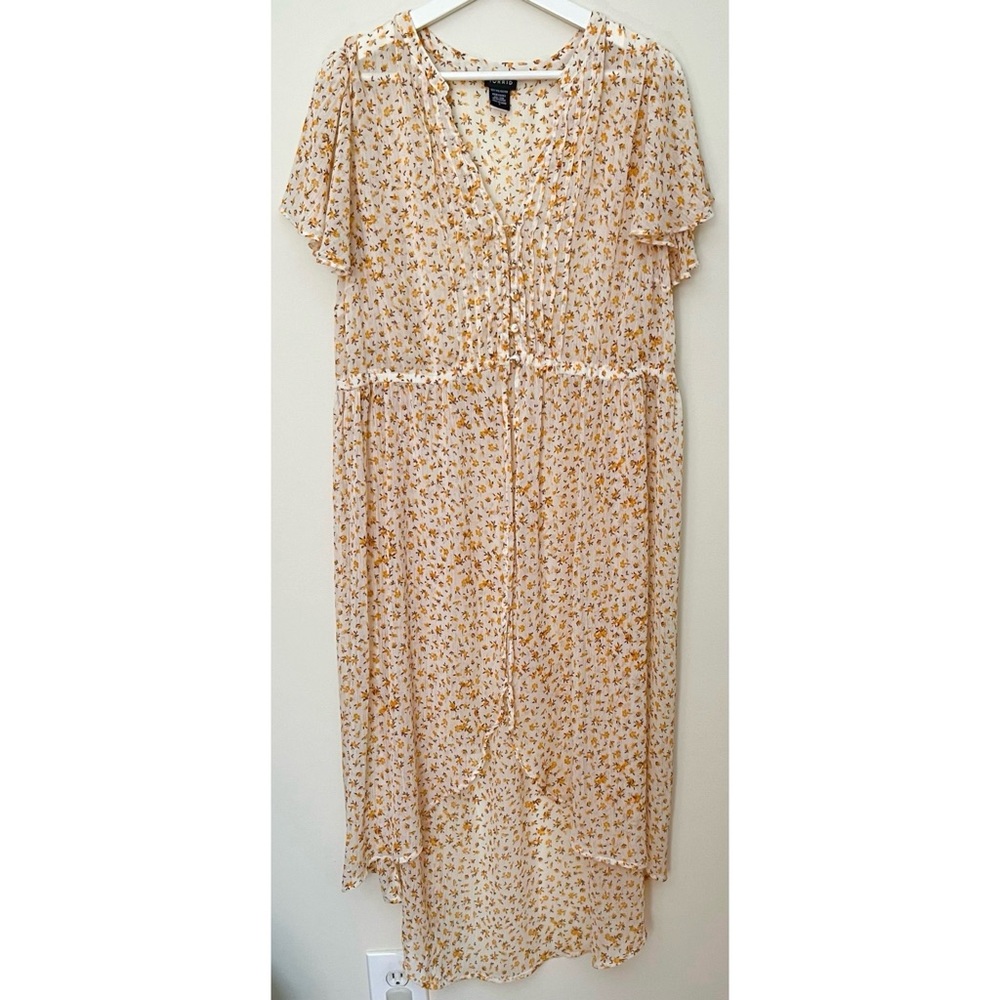 Torrid • 3 • Flowy Short Sleeve Sheer Babydoll Duster Floral Print